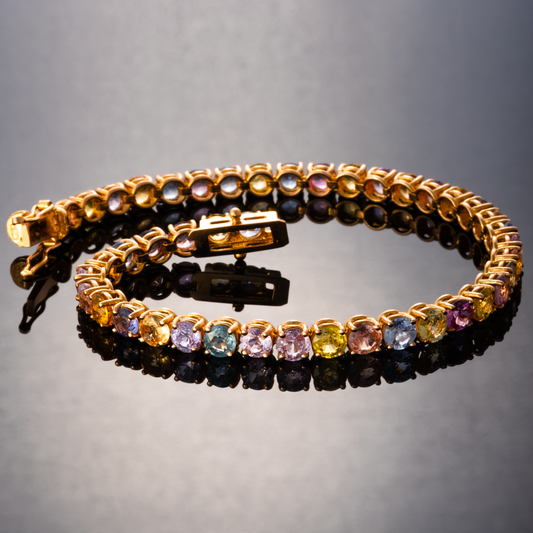 Bracciale Tennis Con Zaffiri Naturali